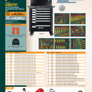 SATA 09937V7 166 PCS ELECTRICAL AUTOMOTIVE TOOL TROLLEY SET